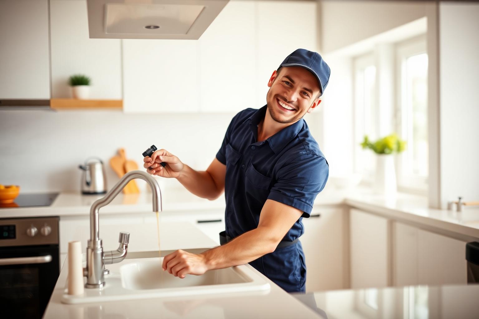 Professional plumber from Nyasha Solomon Plumbing fixing a kitchen sink in Harare